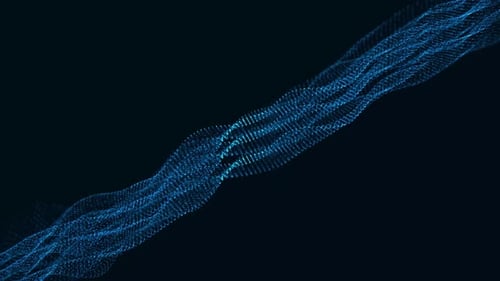 Dynamic Blue Particle Wave Abstract Background