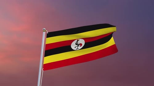 Realistic Waving Uganda Flag Animation for National Projects
