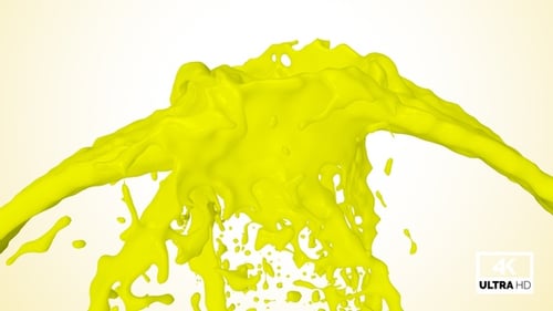 Dynamic Yellow Liquid Paint Splash Reveal