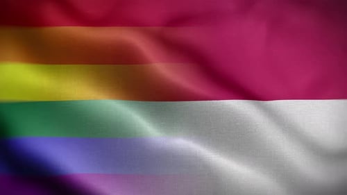 Realistic Waving LGBTQ+ Pride and Gender Fluidity Flag