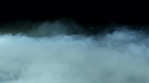 Abstract Blue-Grey Smoke Swirling on Black Background