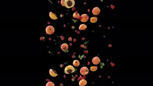 Peach Raspberry Strawberry Blueberry Smoothie Swirl Loop