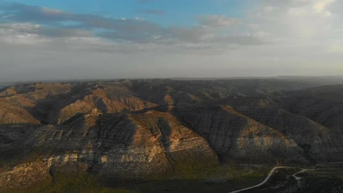 Bird's Eye View of Mountain Ranges in Egypt Against Beautiful Sky