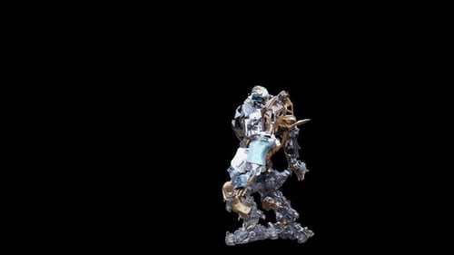 Futuristic Robot Transforming and Dancing 3D Animation