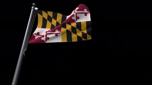 Maryland State Flag Waving Animation