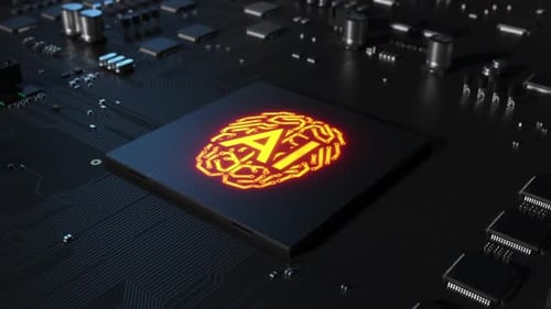 Zentralprozessor auf einer Leiterplatte.