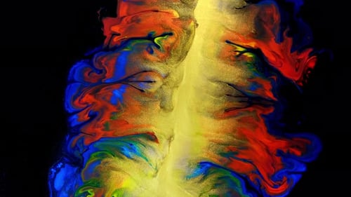 Red Blue Yellow Abstract Acrylic Texture