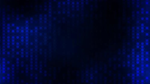 Blue Digital Grid Abstract Background with Shifting Squares