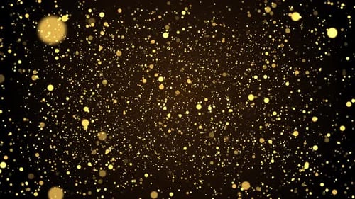 Golden Glittering Particles Moving Background Loop