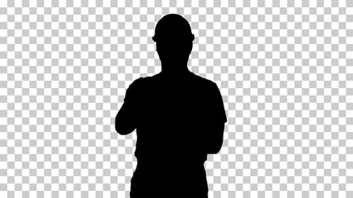 Silhouette Construction worker , Alpha Channel