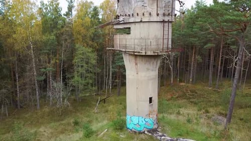 Coastal Defence Batteries at Olmani, Latvia. Military Heritage. Aerial Dron Shot.