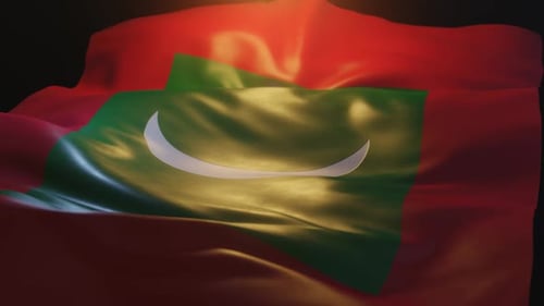 Realistic Waving Flag of Maldives Loop Animation