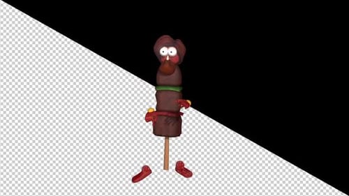 Wiggling Clay Food Character Animation with Alpha Channel
