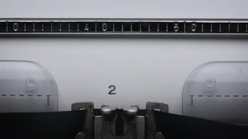 Vintage Typewriter Prints Year 2021 in Close Up
