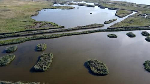 Aerial View Over Lake