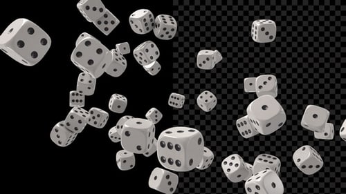 Animated 3D Dice Falling Loop