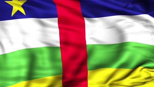 Waving Central African Republic National Flag Animation Loop