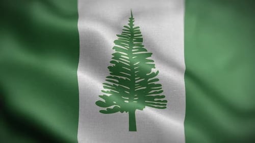 Seamless Norfolk Island Flag Waving Background Animation