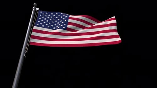 Flagge der Vereinigten Staaten von Amerika mit Alphakanal 4K
