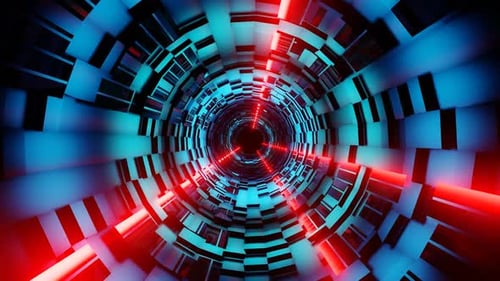 HD Futuristic Science Fiction Corridor Space Technology Interior Background Loop