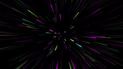 Vibrant Colorful Warp Speed Hyperspace Tunnel Background Loop