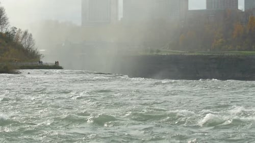 Water flowing in Niagara Falls
