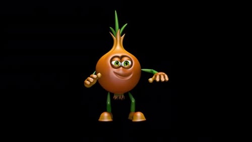Fun Onion Looped Dance with Alpha Channel and Shadow