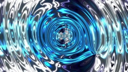 4K Abstract Glossy Chrome Wave Blue Background Seamless Loop