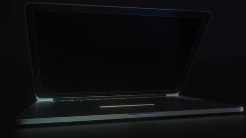 3D Laptop Opening and Digital Logo Reveal Animation