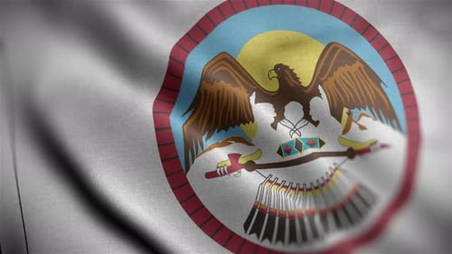 Native American Tribal Flag Waving Seamless Loop