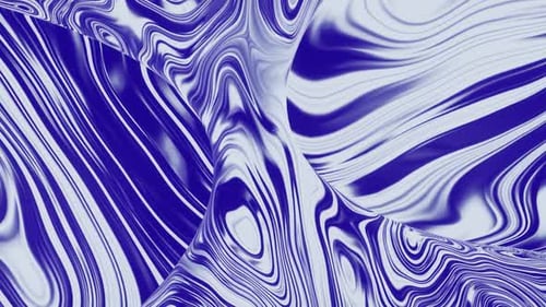 Abstract Fluid Blue and White Morphing Liquid Waves Background