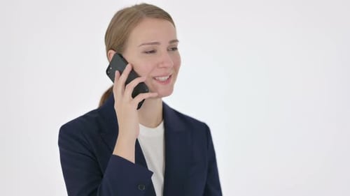 Woman Talking on Cell Phone Smiling