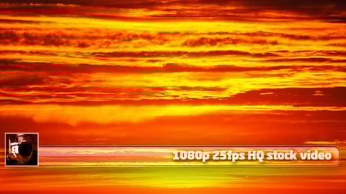 Scenic Golden Sunset With Colorful Clouds and Horizon