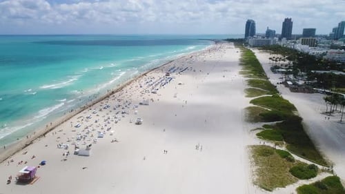 South Beach Miami, Florida Aerial View From High Above