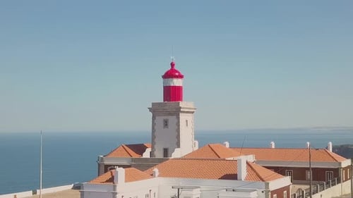 aerial panoramic view of Cabo da Roca Lighthouse. Beautiful Nature from Portugal