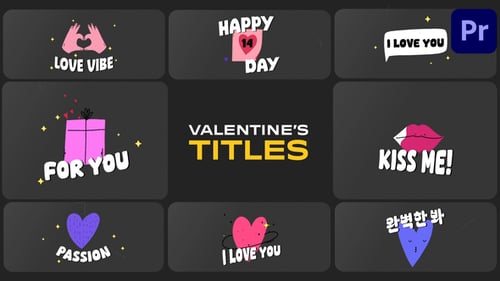 Valentines Titles | Premiere Pro MOGRT