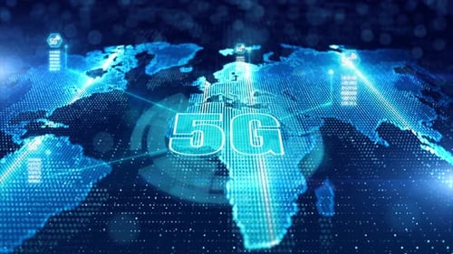 Global 5G Network Connection Digital Technology Animation