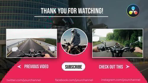 Youtube End Screen for DaVinci Resolve