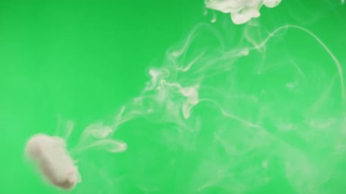 Smoke Rings on Green Chroma Key Background