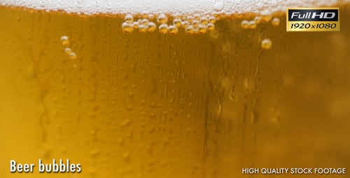 Refreshing Golden Beer Bubbles in a Glass