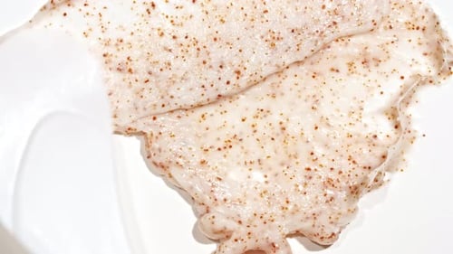 Creamy Cosmetic Scrub Application with Spatula