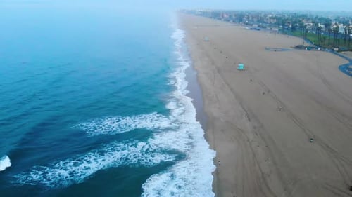 Aerial Beach Coastline Waves