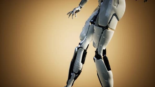 3D Female Humanoid Robot Model Reveal Animation
