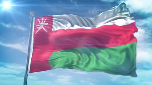 Realistic Waving Oman National Flag Animation