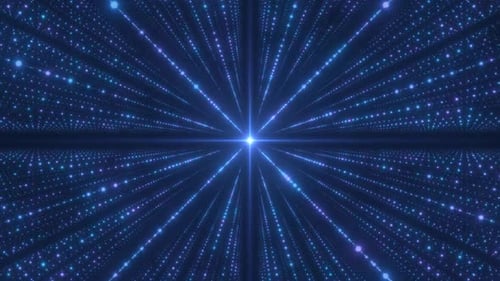 Futuristic Digital Matrix Grid of Technology Big Data Glow Particles - 1080p