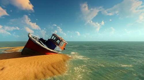 Old Boat By The Sea
