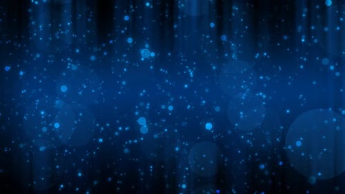 Abstract Blue Particles and Bokeh Lights Background