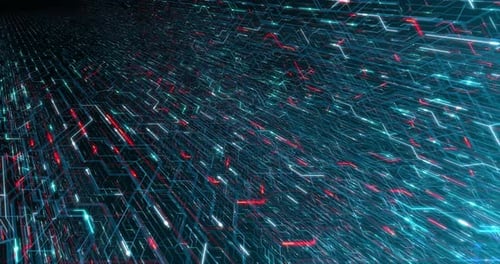 4K seamless loop abstract futuristic electronic circuit board.