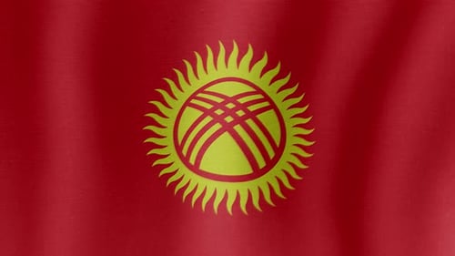 Seamless Looping Kyrgyzstan Flag Waving Animation