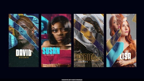 Dynamic Shattered Glass Portrait Reveal with Glitch Effects